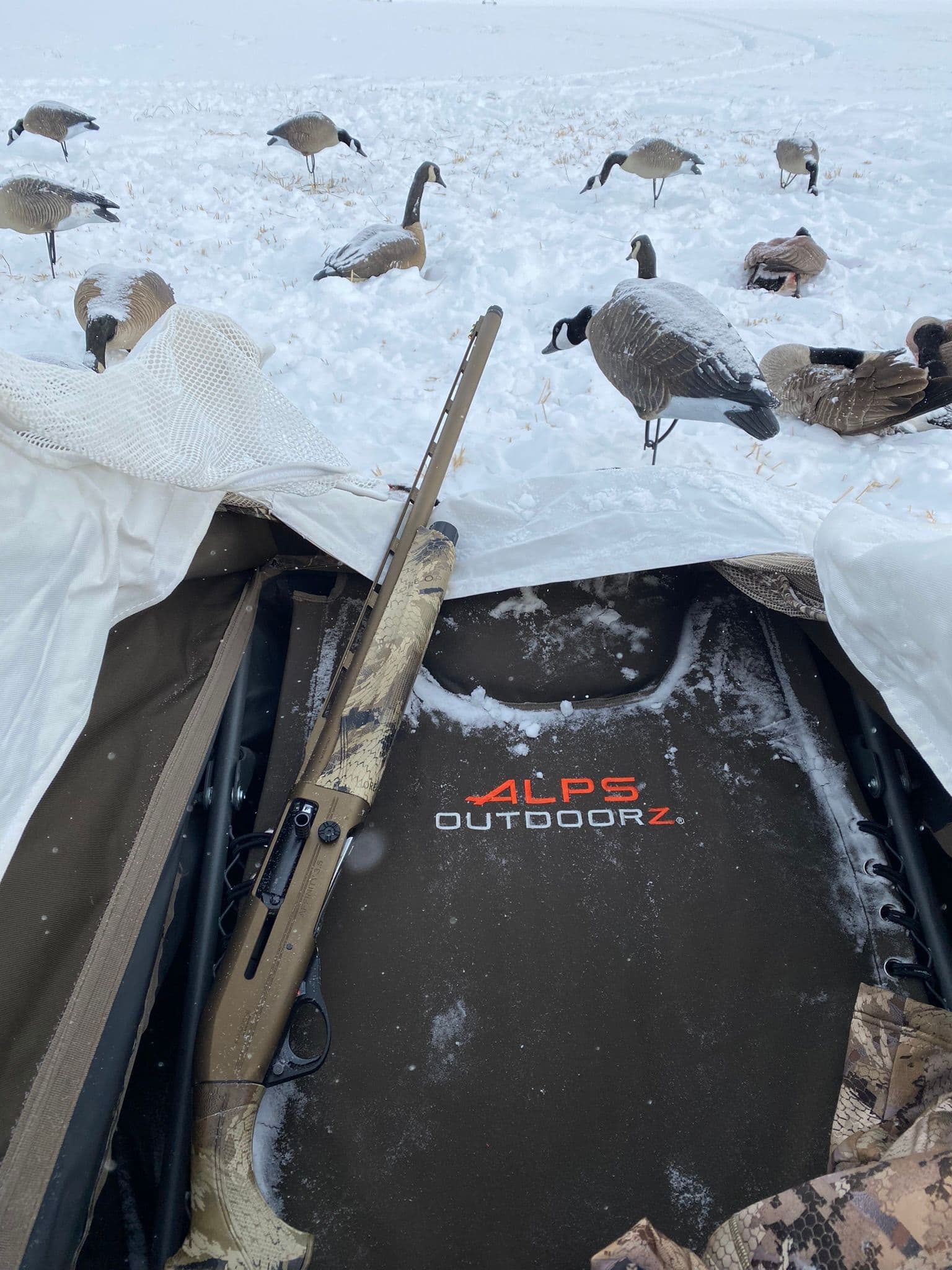 Cold days in the ALPS OutdoorZ Legend layout blind.